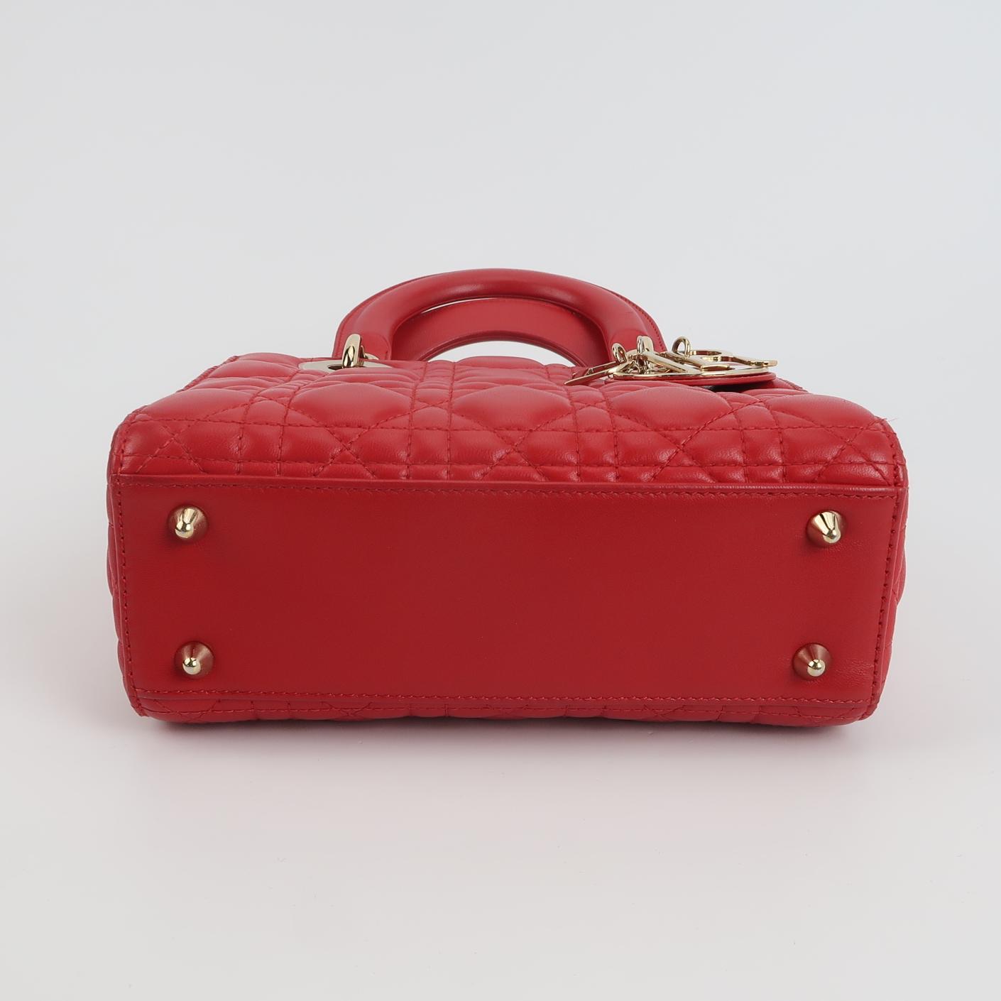 Lady Dior Small Lambskin Logo