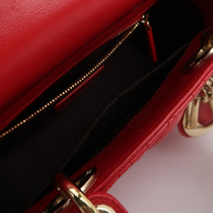Lady Dior Small Lambskin Logo