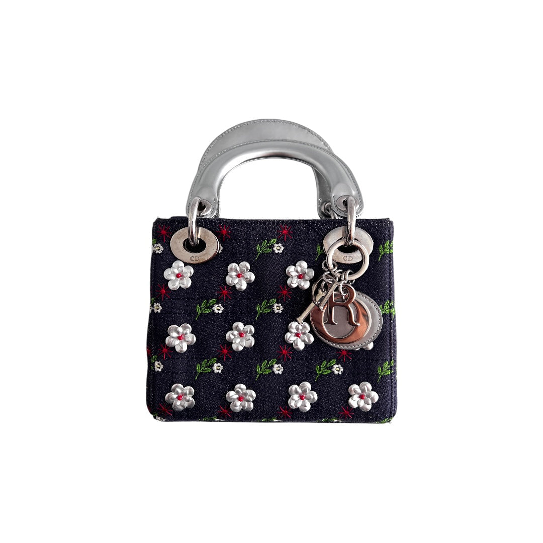 Dior Dior mini denim floral lady Dior bag