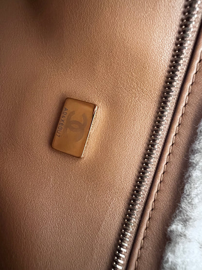 Chanel embroidered shearling 19bag