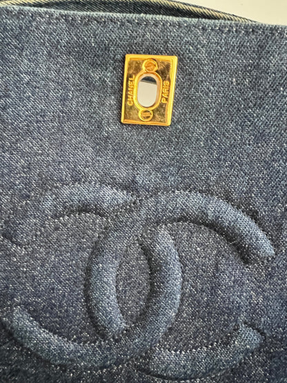 Vintage Chanel denim falp bag