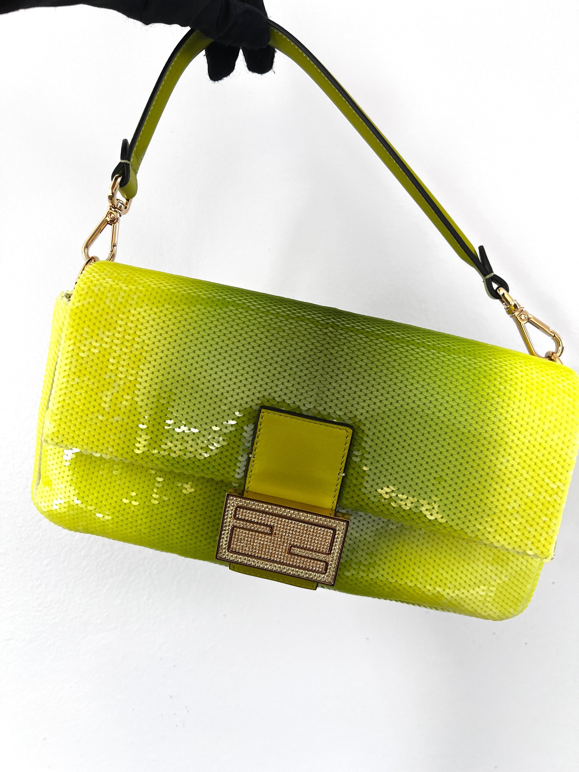 Fendi & SJP's green sequin baguette
