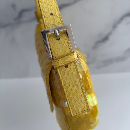Vintage Fendi Yellow sequin Baguette