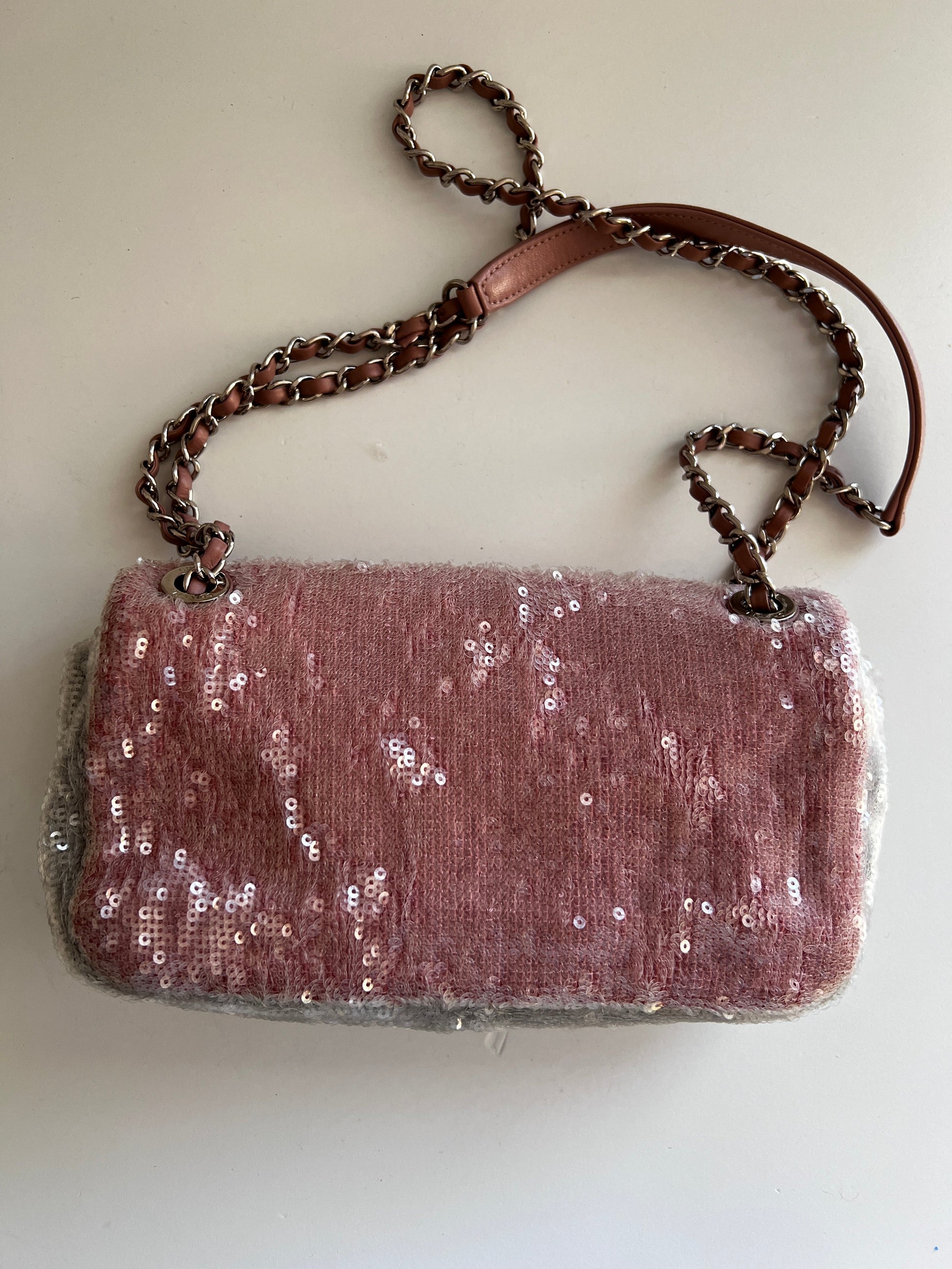 Chanel waterfall sequin small size flap bag