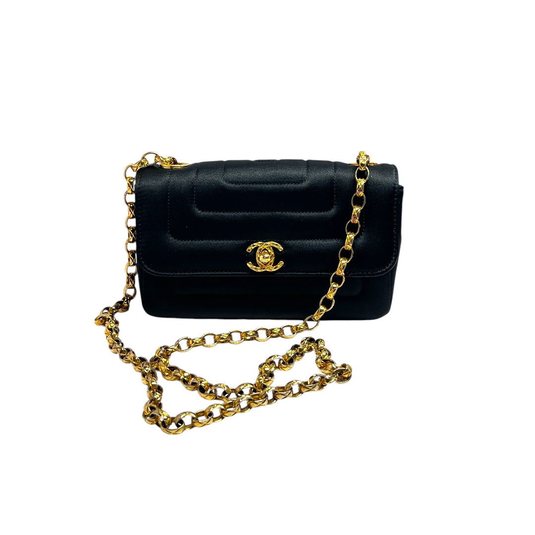 Vintage Chanel mini rectangular satin flap bag