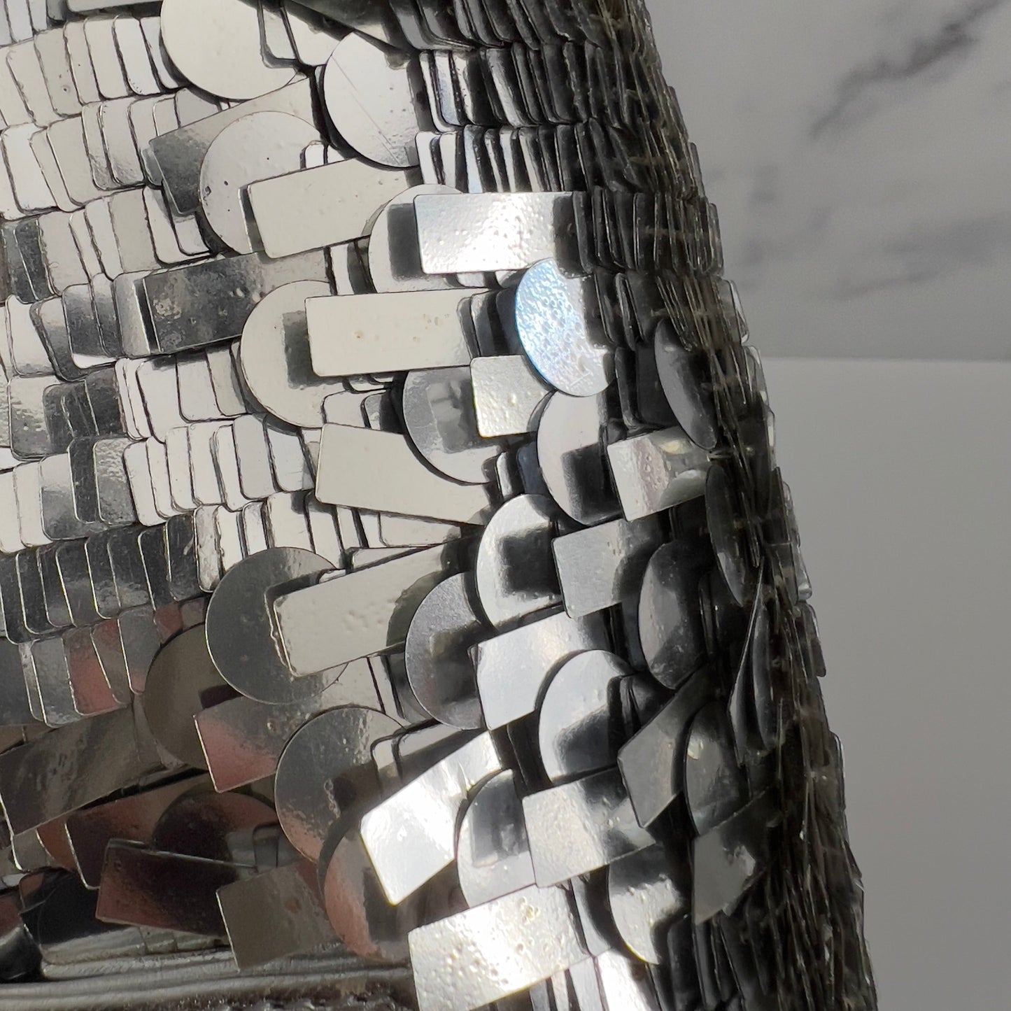 Vintage Fendi silver sequin baguette