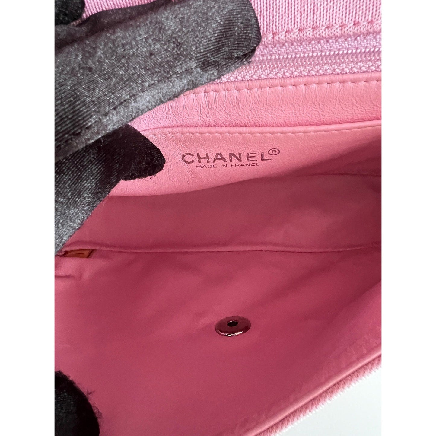 ChanelLight Pink Quilted Jersey Cotton Single Flap Bag