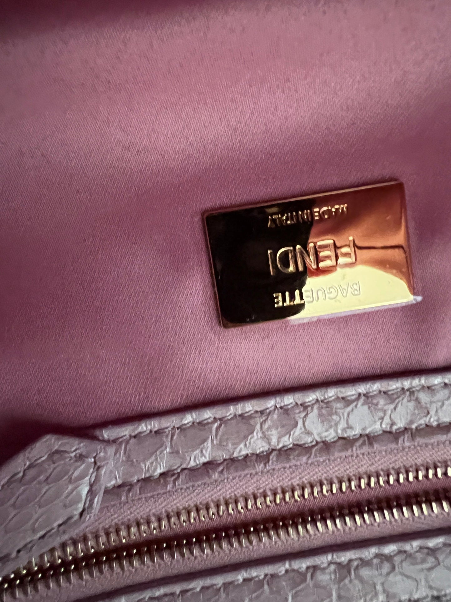 Iconic Fendi Pink sequin baguette