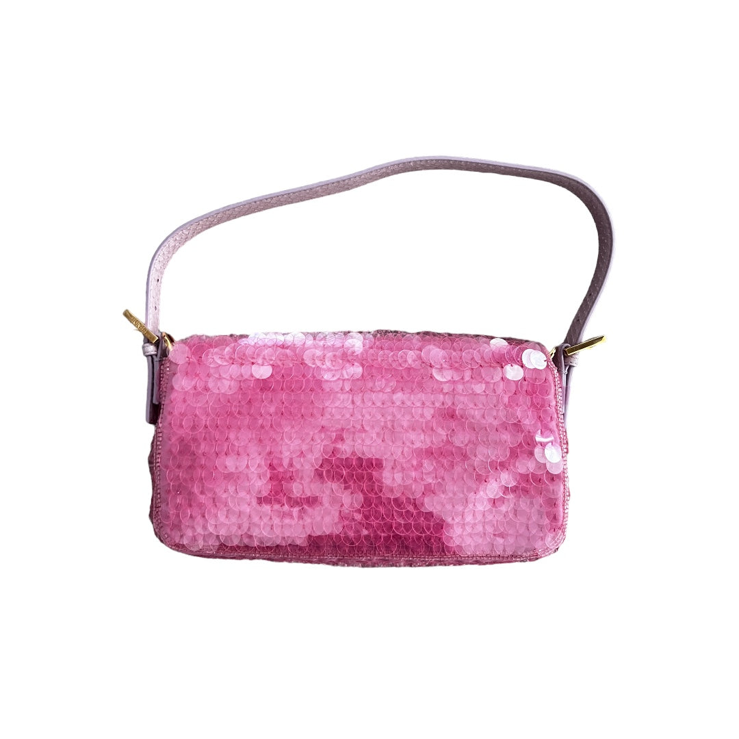 Iconic Fendi Pink sequin baguette