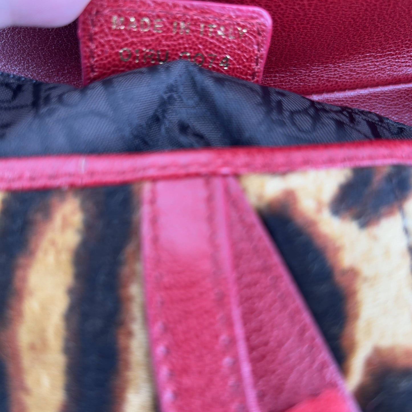 Vintage Dior cheetah pony hair saddle bag