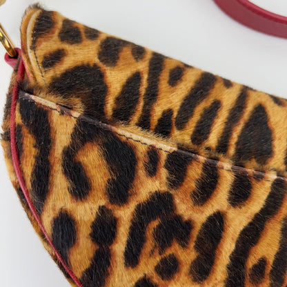 Vintage Dior cheetah pony hair saddle bag