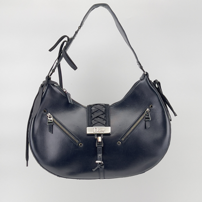 Vintage Dior Black leather admit bag