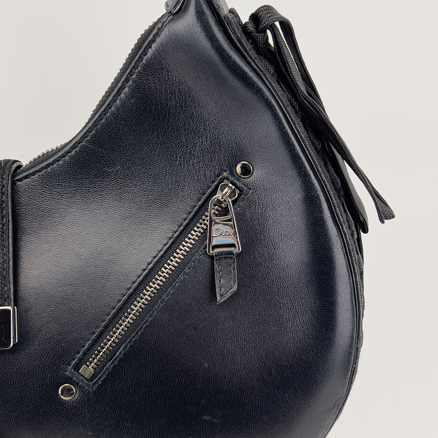 Vintage Dior Black leather admit bag
