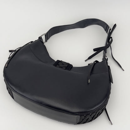 Dior Vintage Admit Black leather silver hardware shoulder bag