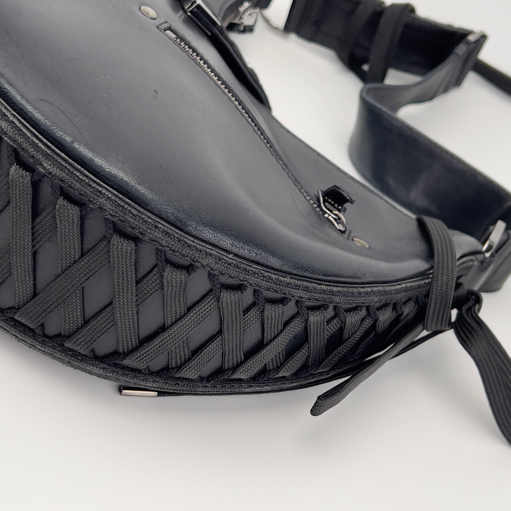 Dior Vintage Admit Black leather silver hardware shoulder bag