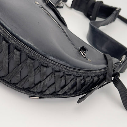 Dior Vintage Admit Black leather silver hardware shoulder bag