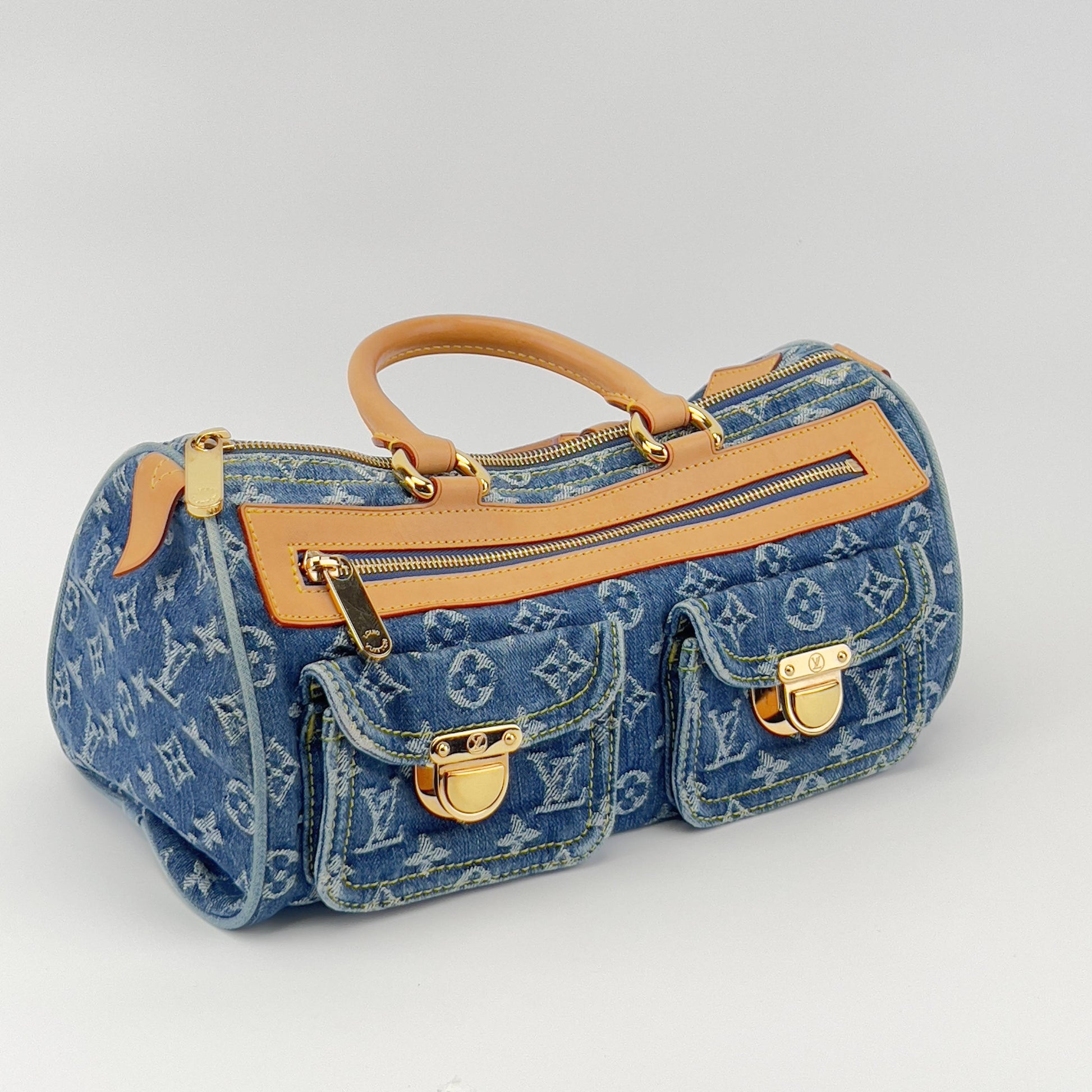 Louis Vuitton Neo denim speedy top handle bag