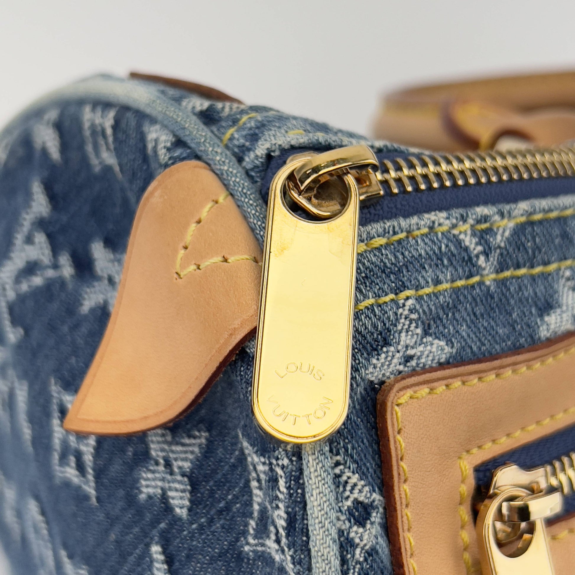 Louis Vuitton Neo denim speedy top handle bag