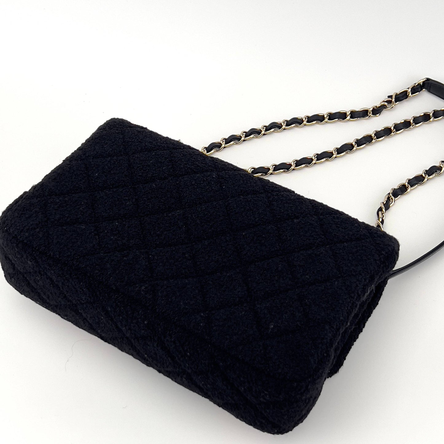 Chanel embroidered nunber tweed double flap bag