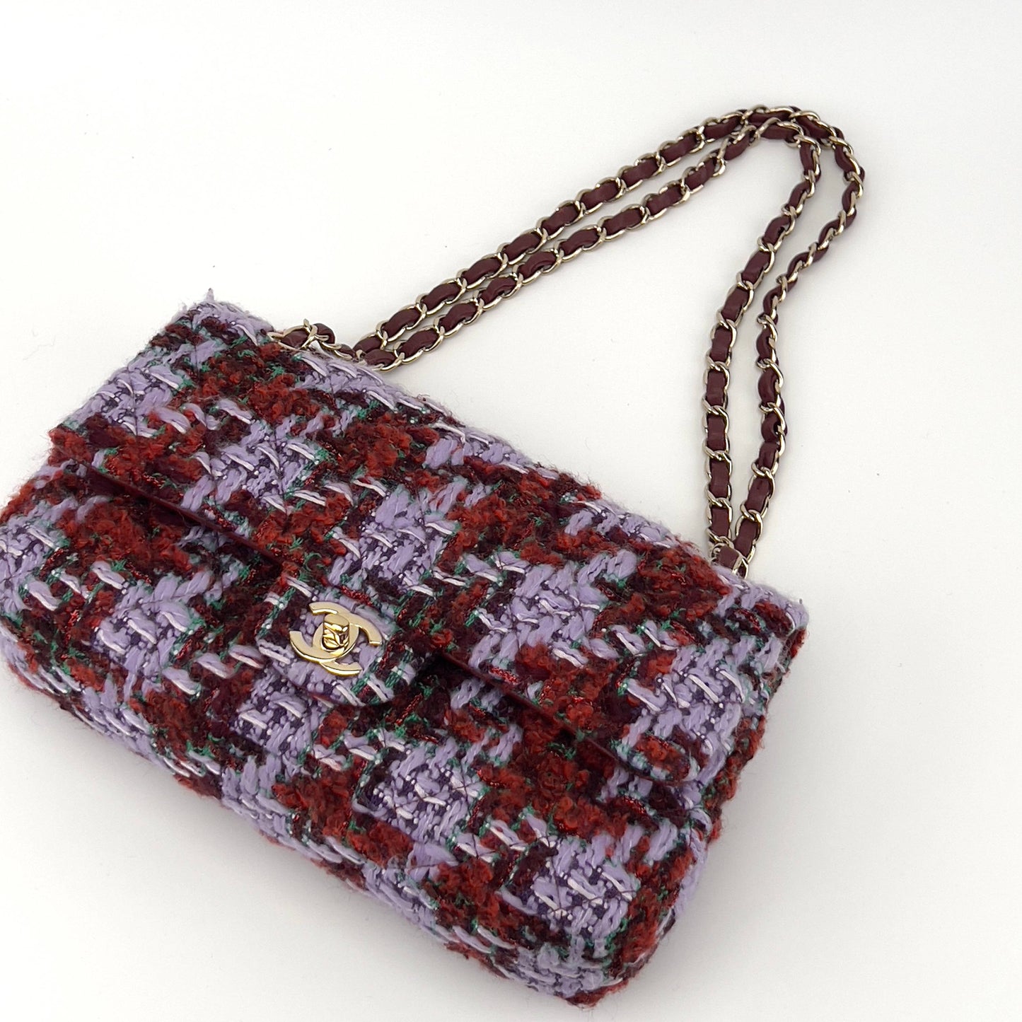 Chanel christams limited edition tweed double flap