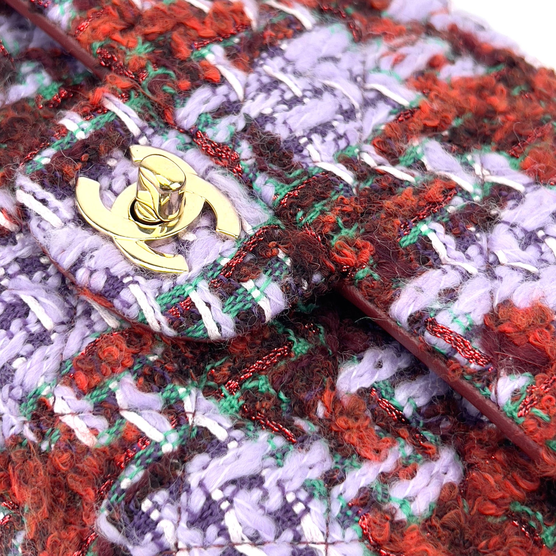 Chanel christams limited edition tweed double flap