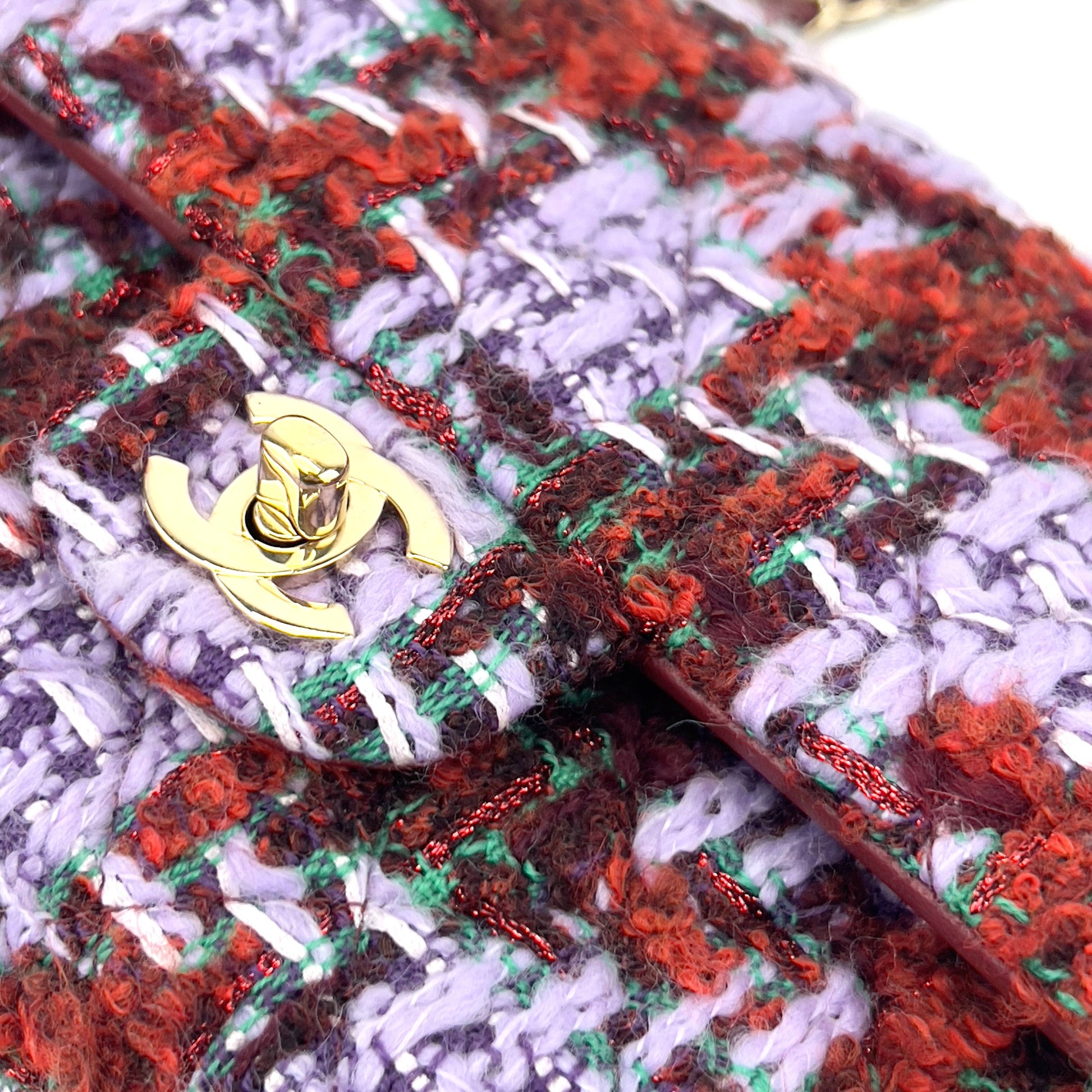 Chanel christams limited edition tweed double flap