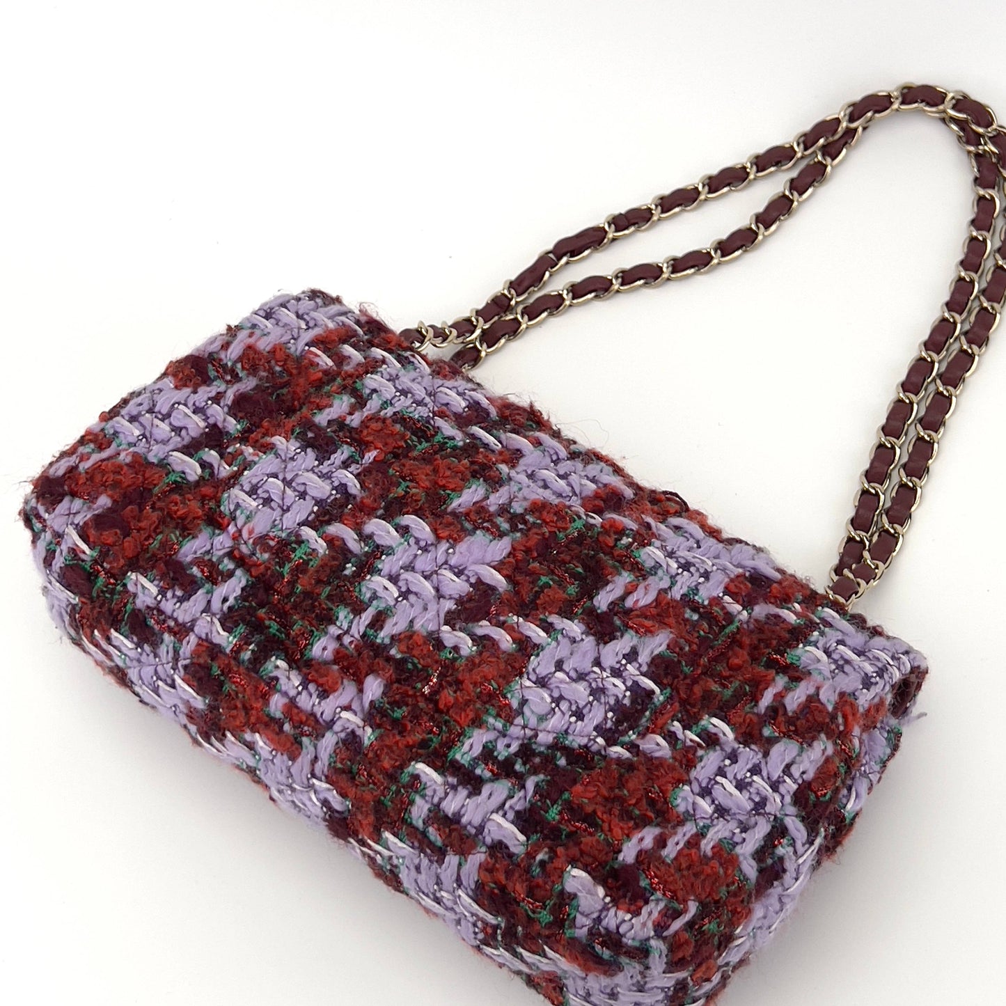 Chanel christams limited edition tweed double flap