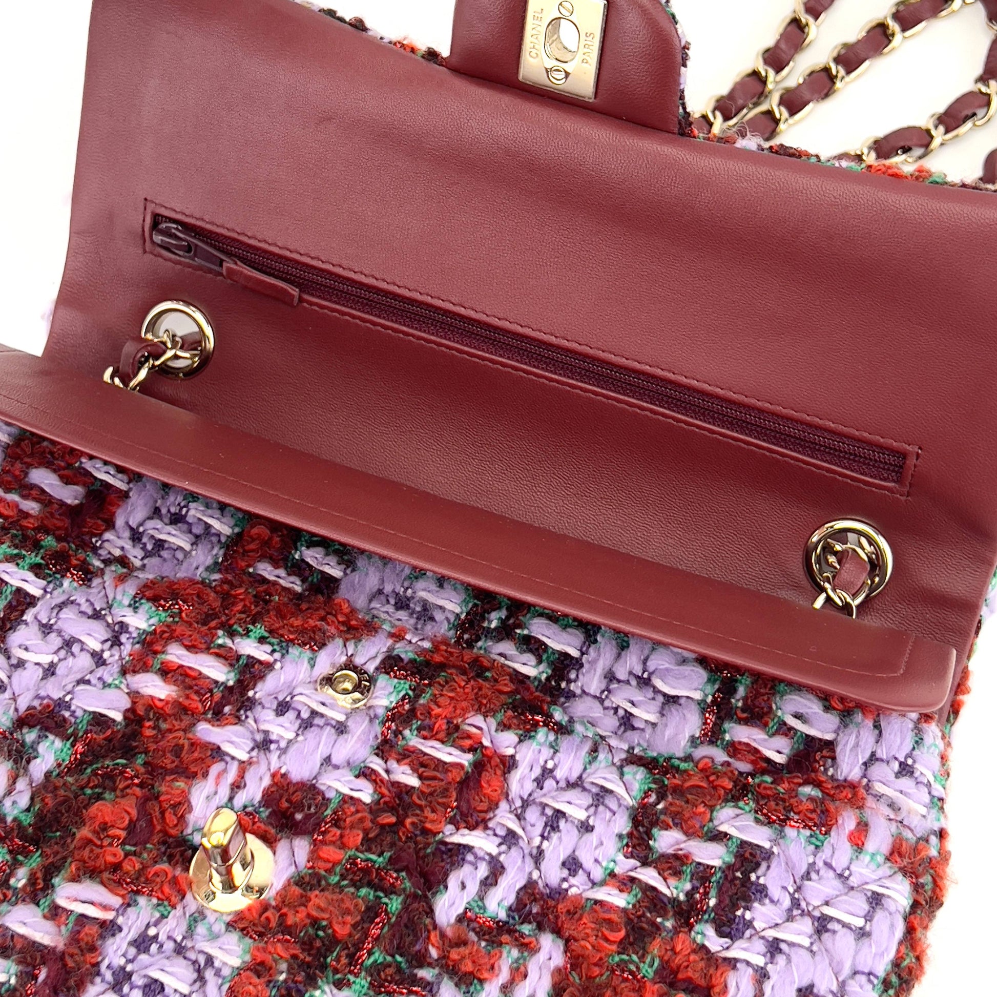 Chanel christams limited edition tweed double flap