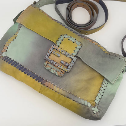 Fendi rainbow XXL leather baguette