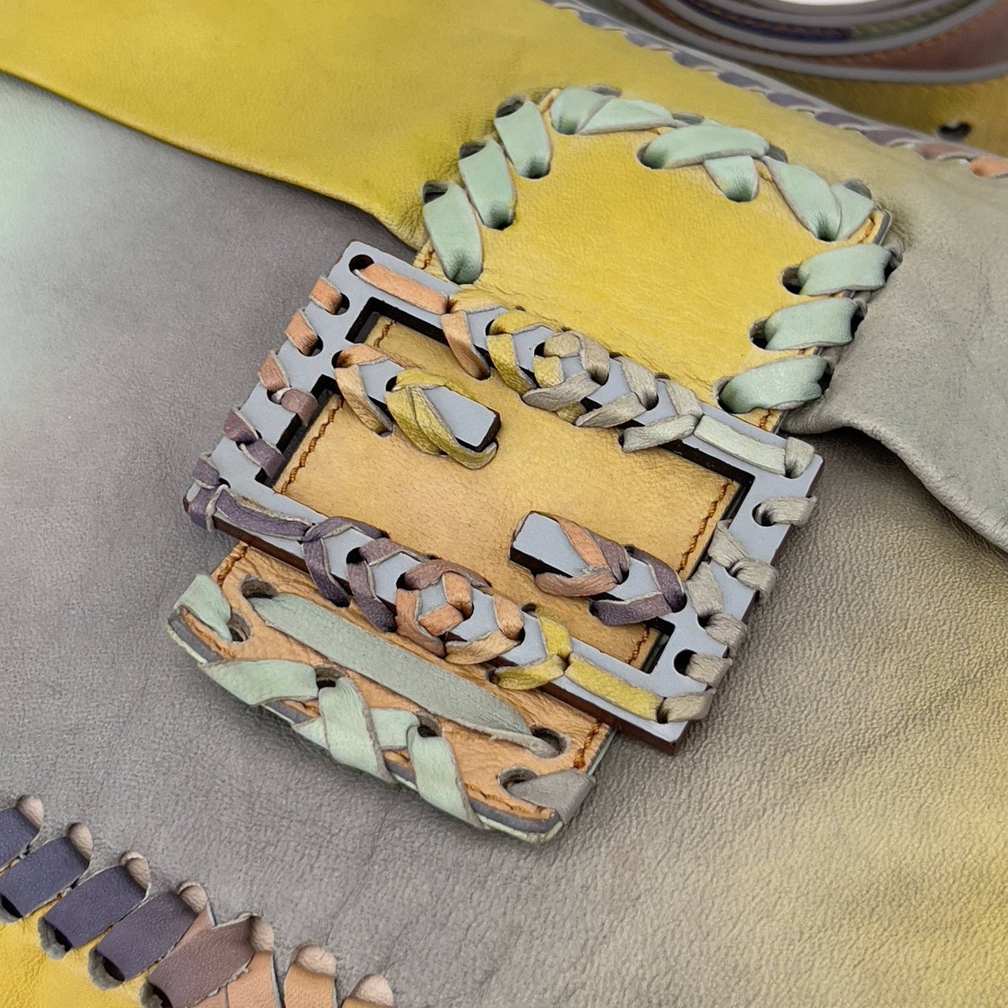 Fendi rainbow XXL leather baguette