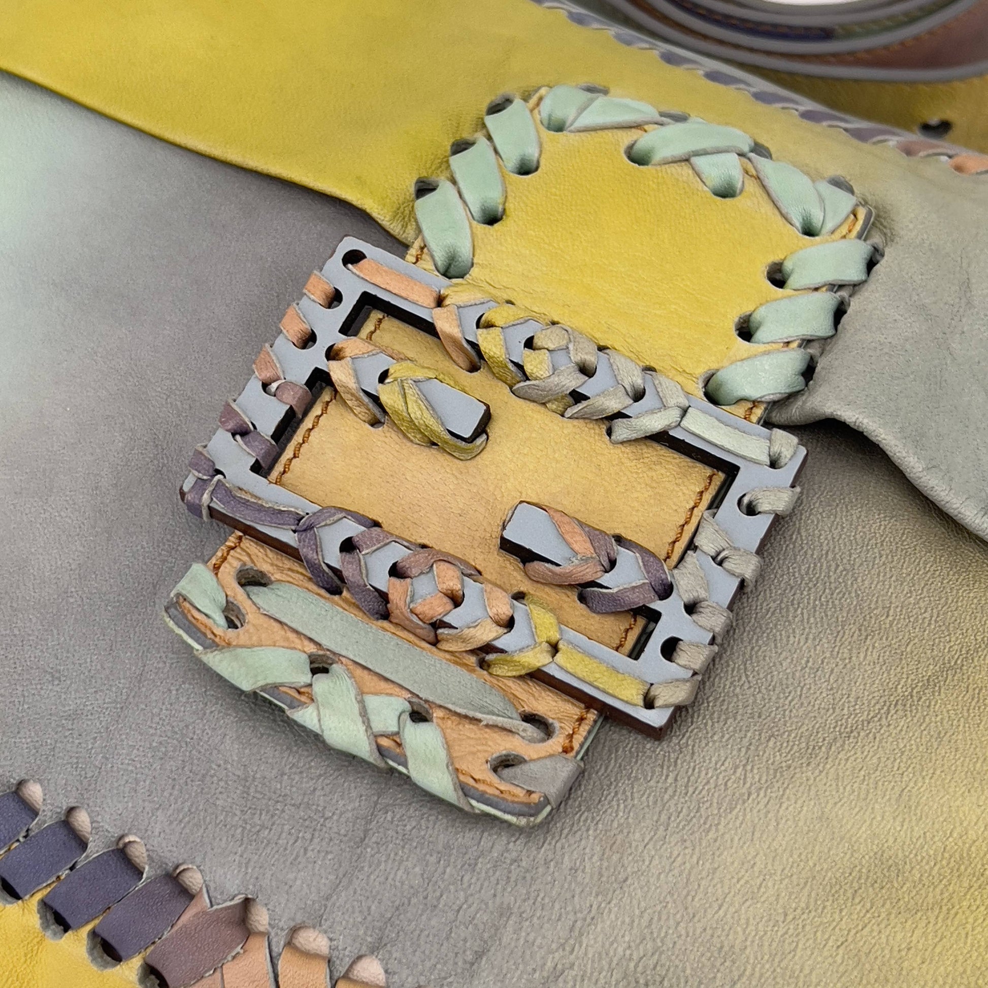 Fendi rainbow XXL leather baguette