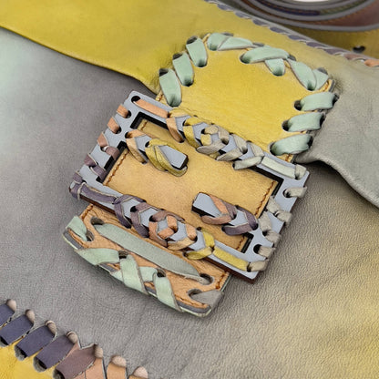 Fendi rainbow XXL leather baguette