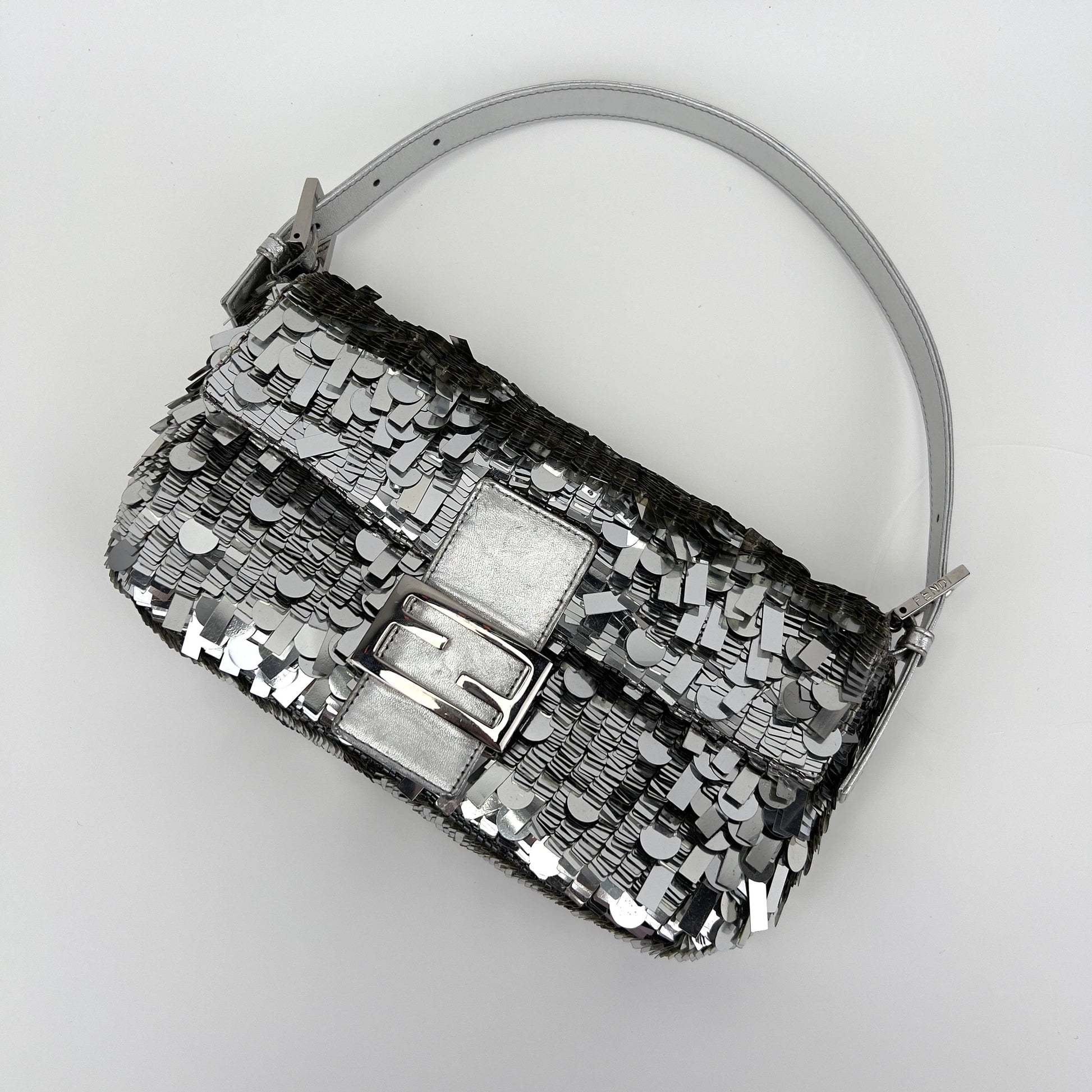 Vintagr Fendi silver sequin baguette special order