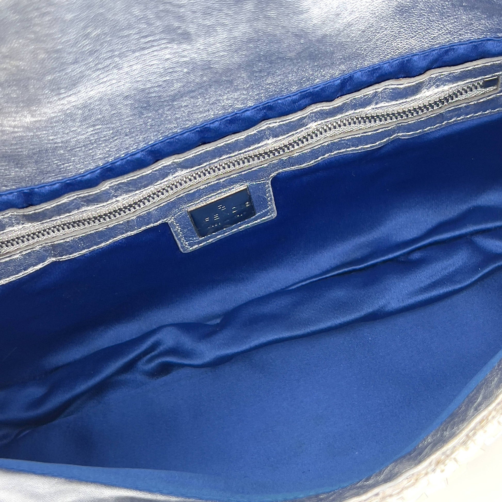 Vintagr Fendi silver sequin baguette
