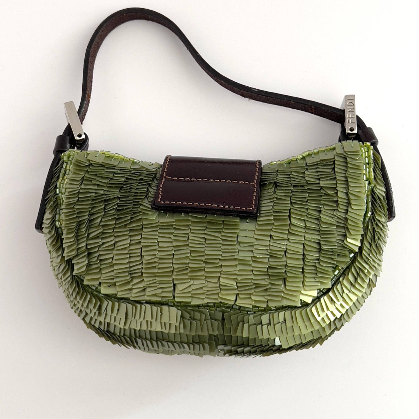 vintage Fendi green sequin croissant