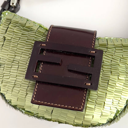 vintage Fendi green sequin croissant