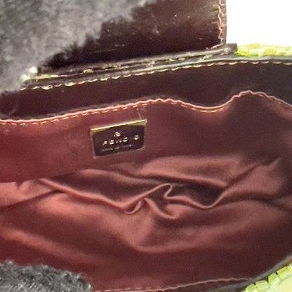 vintage Fendi green sequin croissant