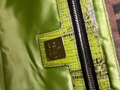 Fendi Classic Foral Beaded Zucca Baguette