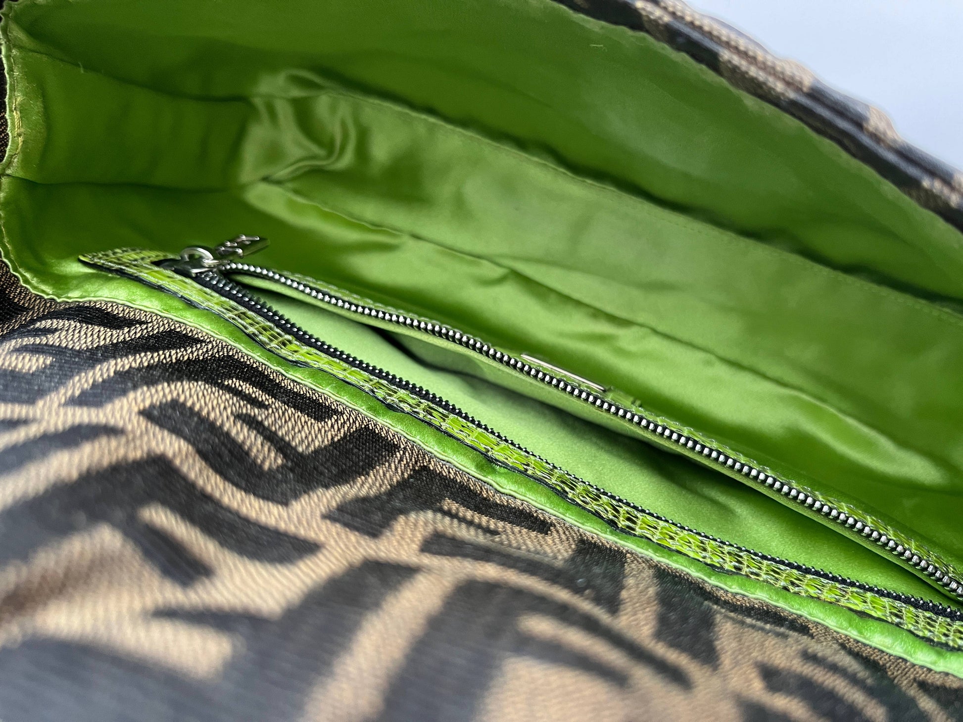 Fendi Classic Foral Beaded Zucca Baguette