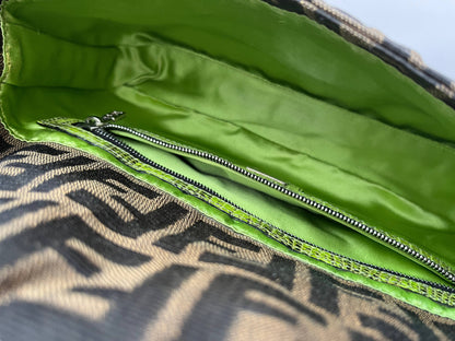 Fendi Classic Foral Beaded Zucca Baguette