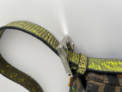 Fendi Classic Foral Beaded Zucca Baguette