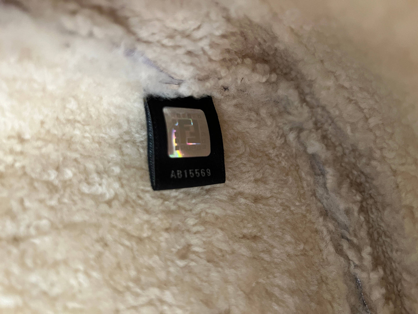 Fendi metallic purple shearling baguette