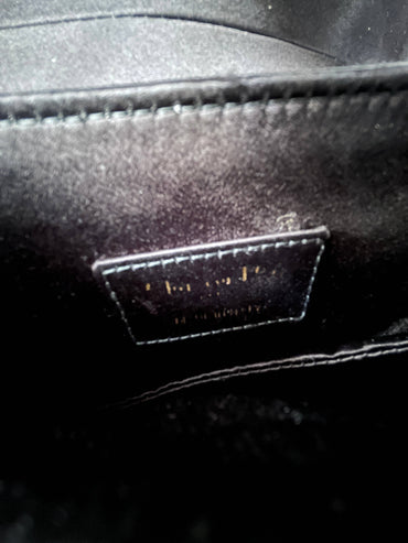 Dior Saddle small size black satin shoulder bag