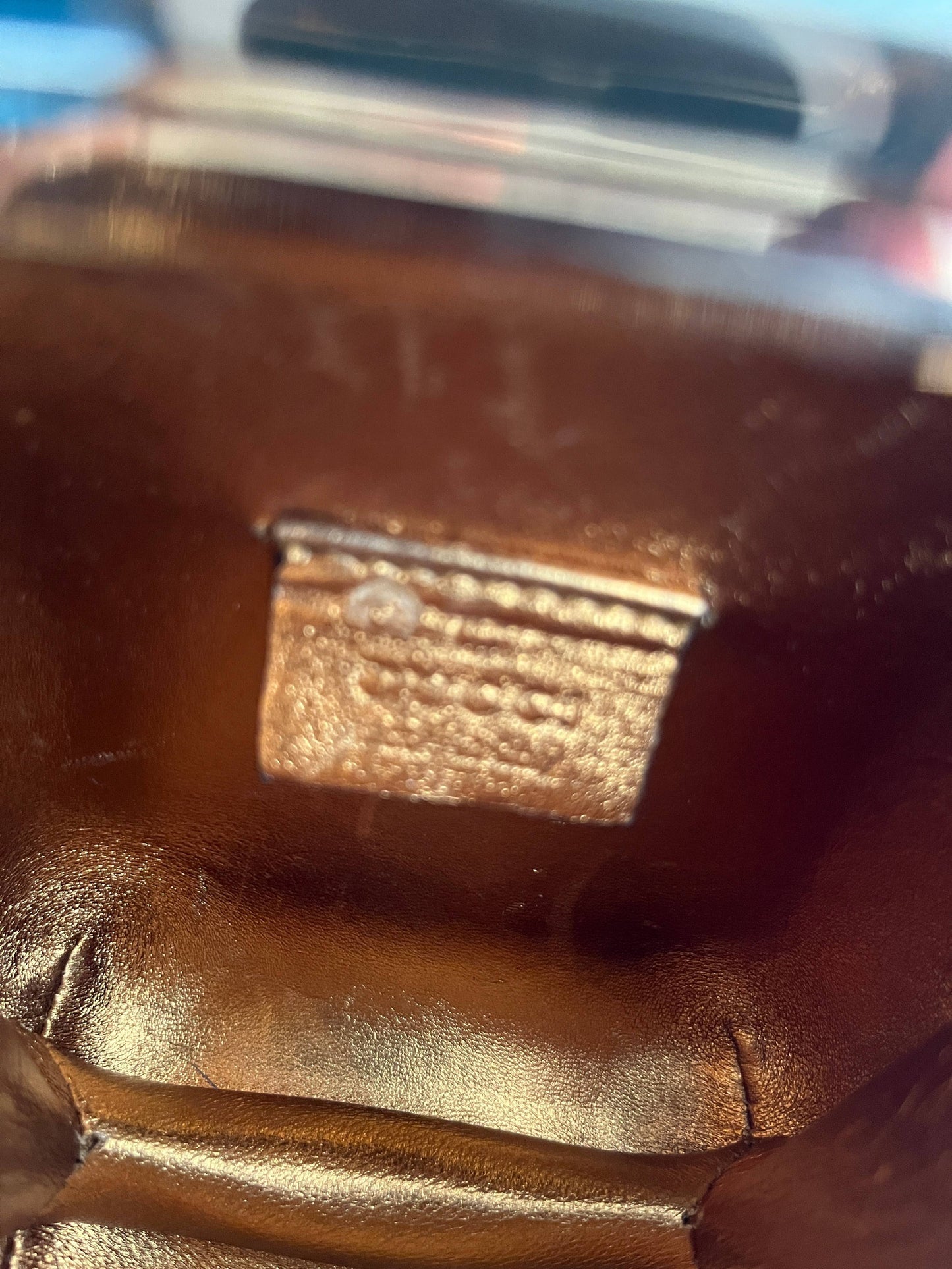 Gucci blue mini fur crossbody bag