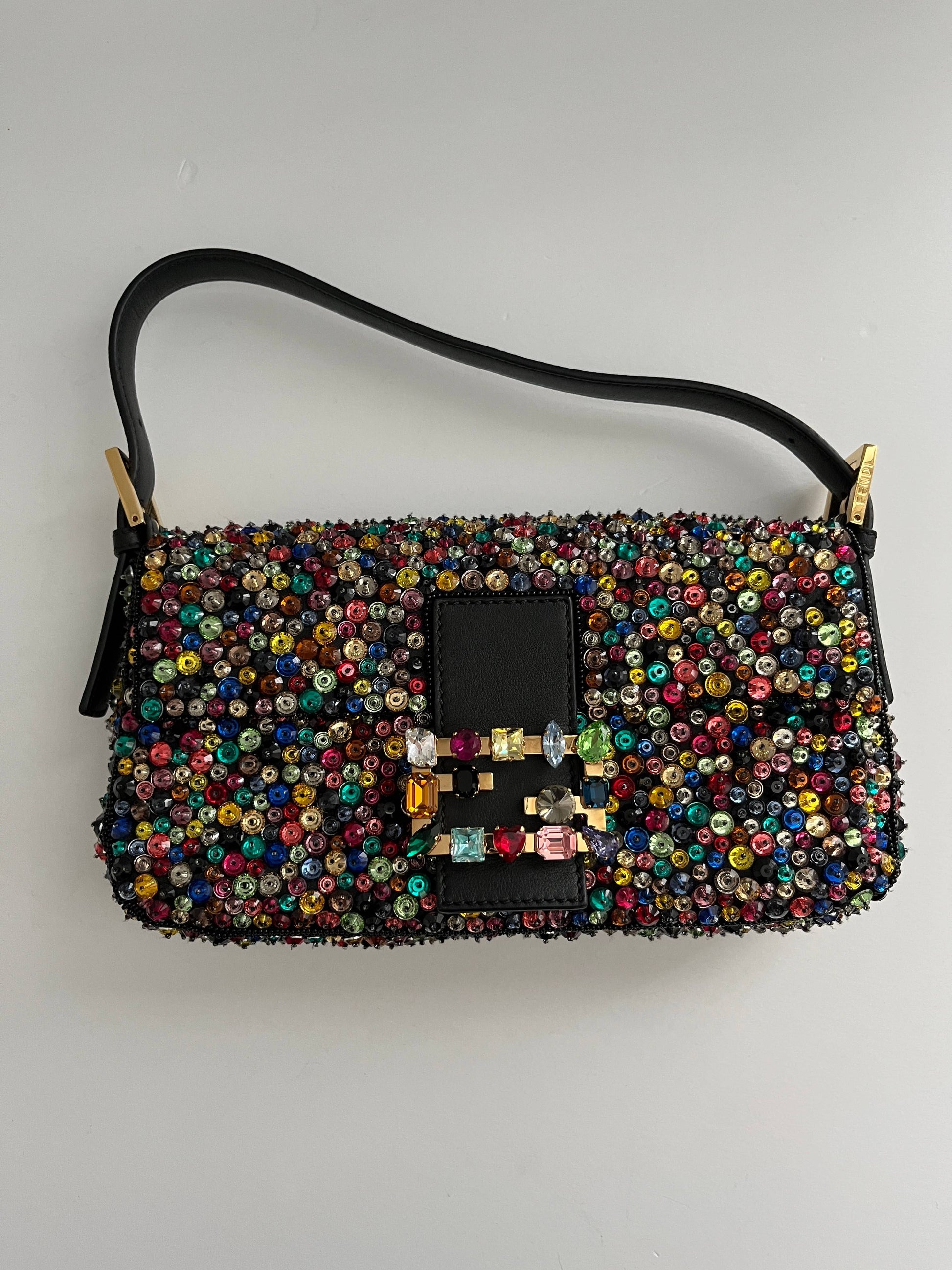 Fendi baguette jewel multicolor shoulder bag
