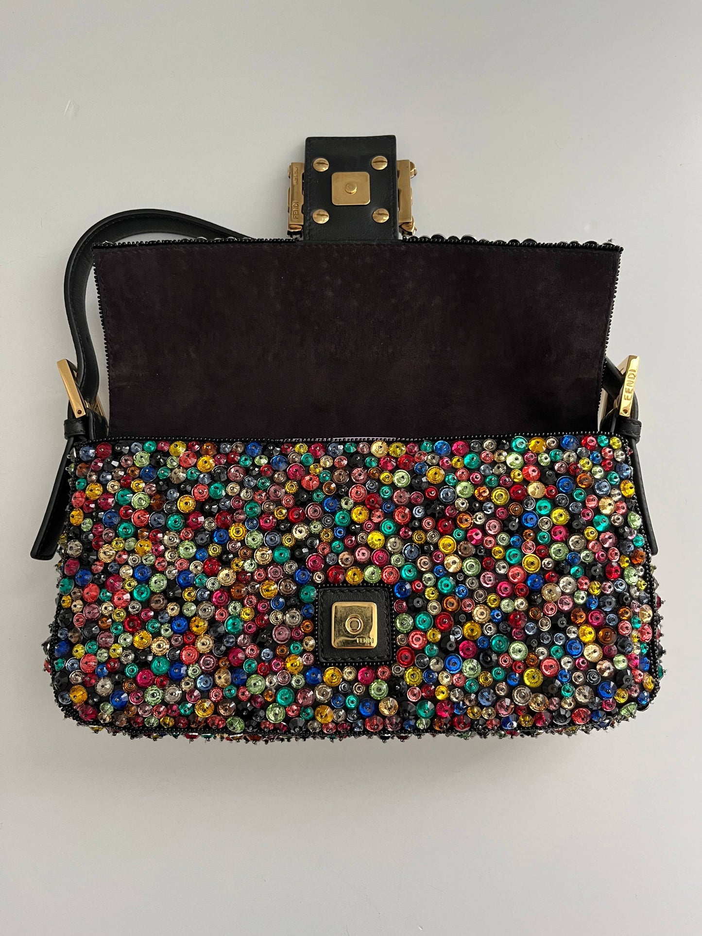Fendi baguette jewel multicolor shoulder bag
