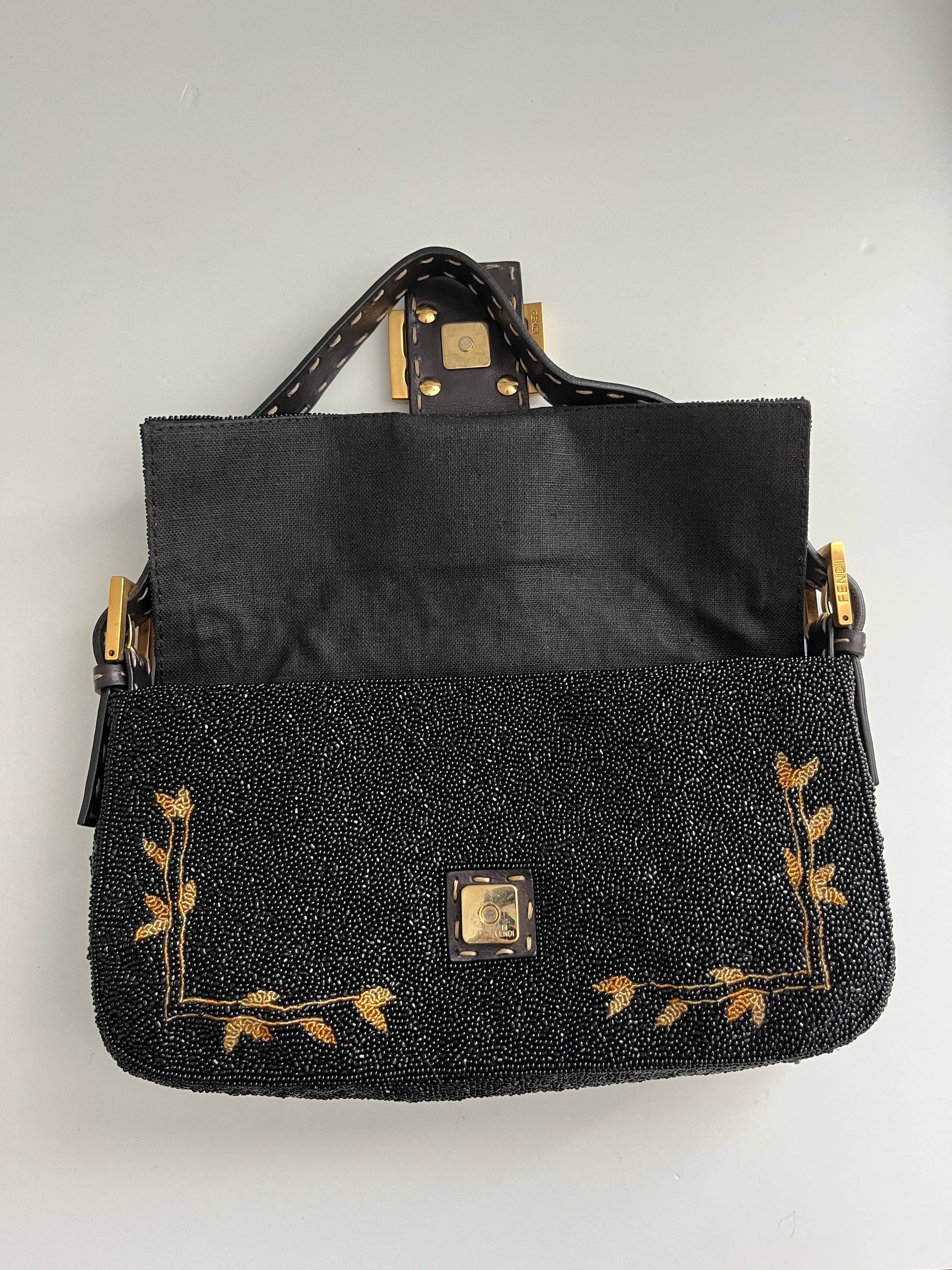 Fendi Baguette Cross stitch beaded shoulder bag