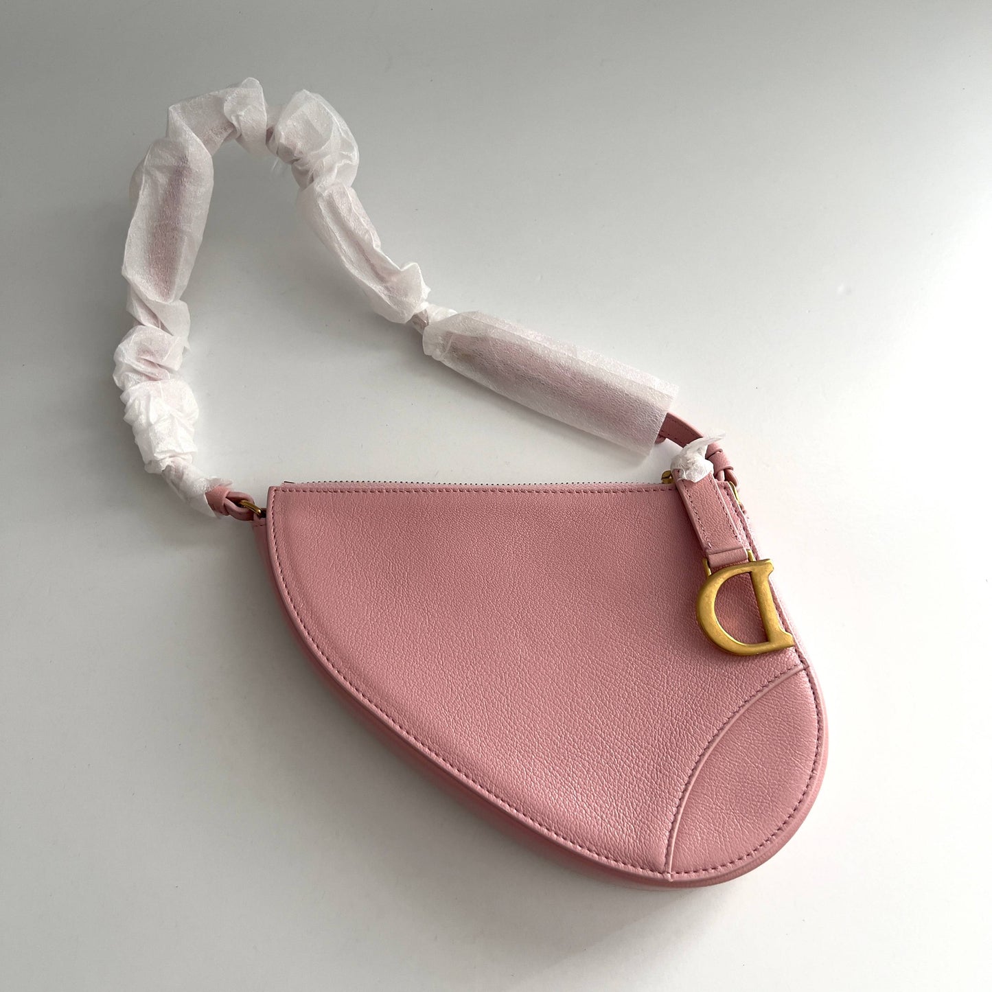 Dior Pink Leather Small Saddle bag