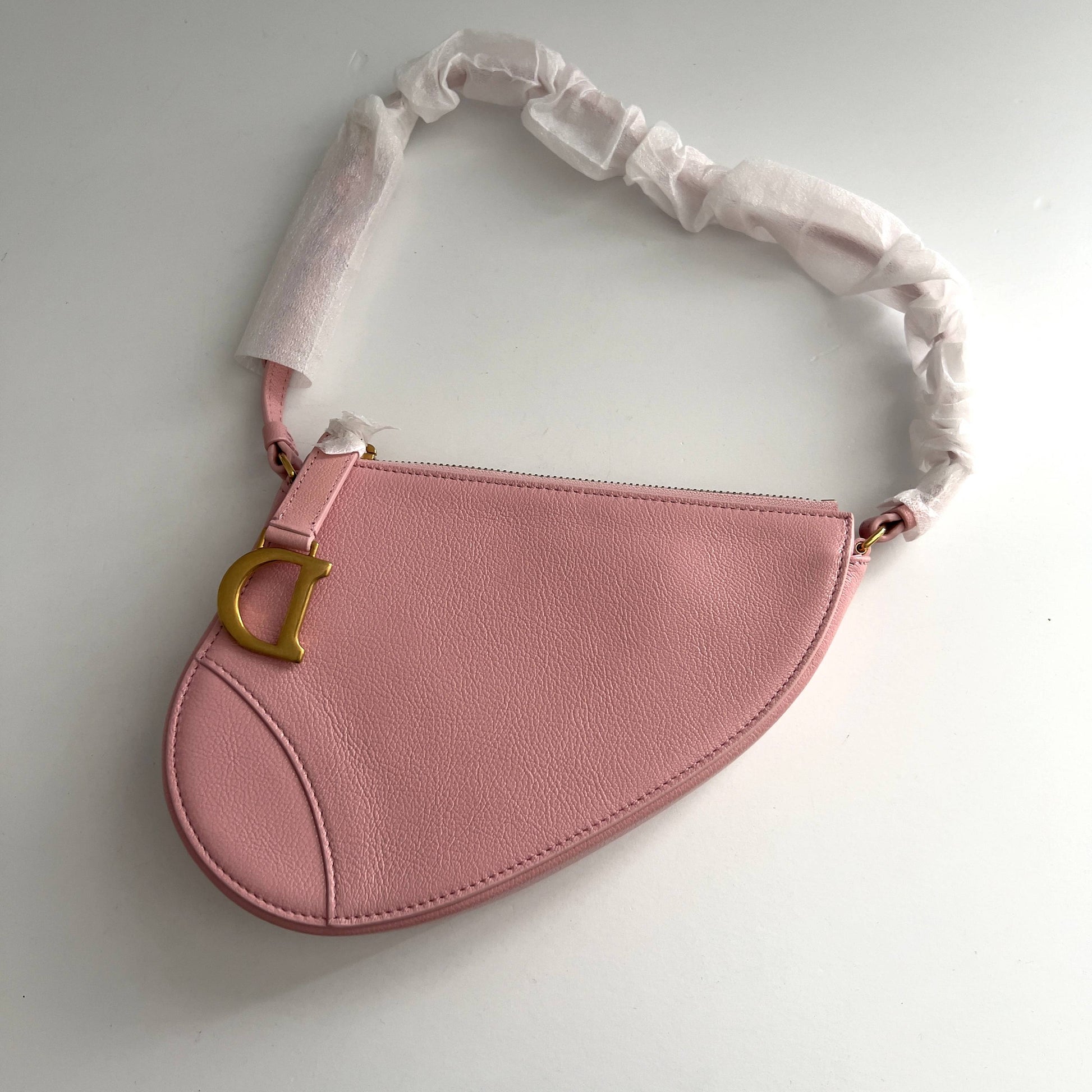 Dior Pink Leather Small Saddle bag