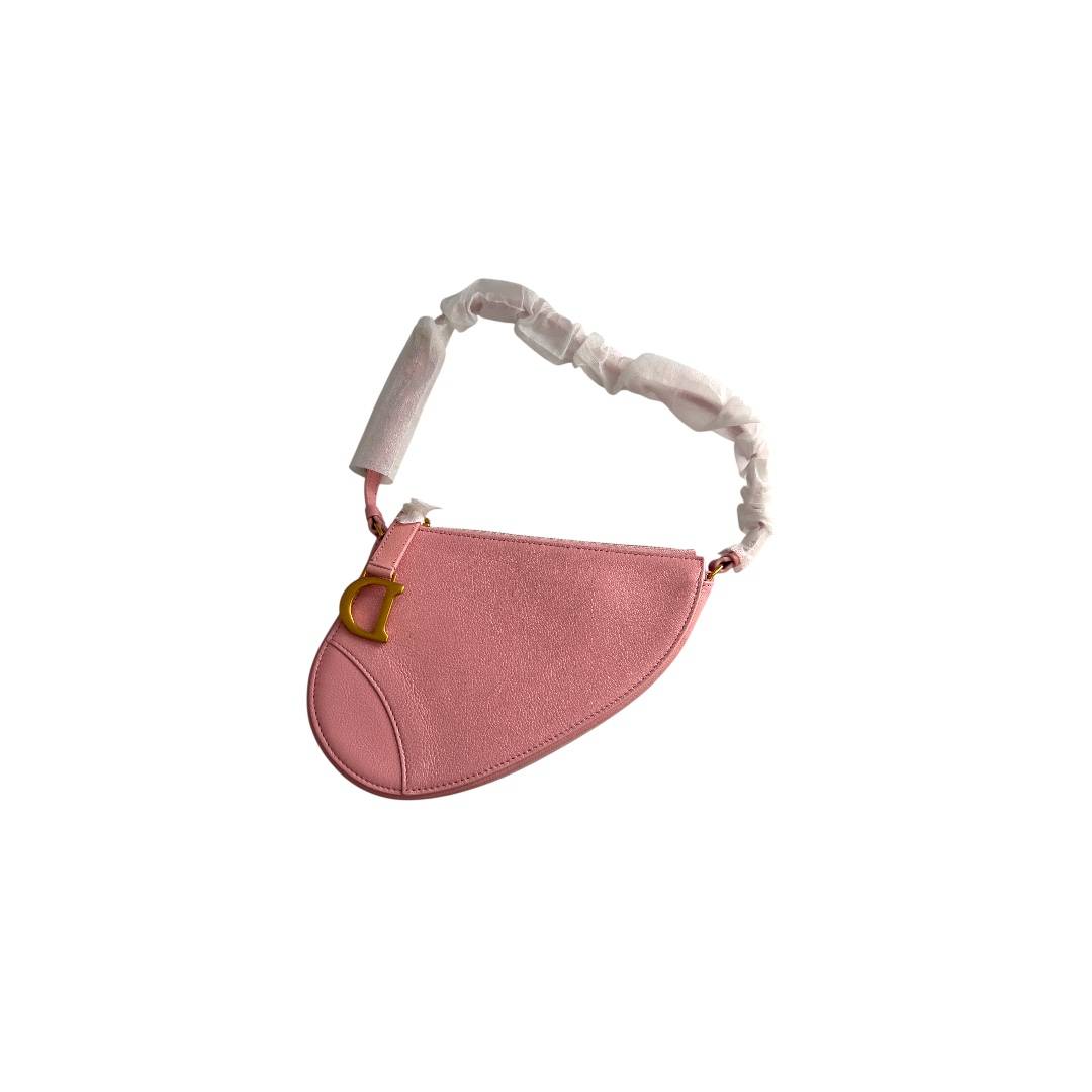Dior Dior Pink Leather Small Saddle bag